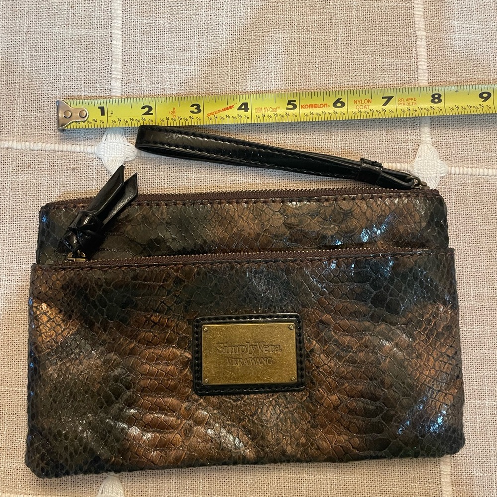 Vera Wang Brown Wristlet Clutch